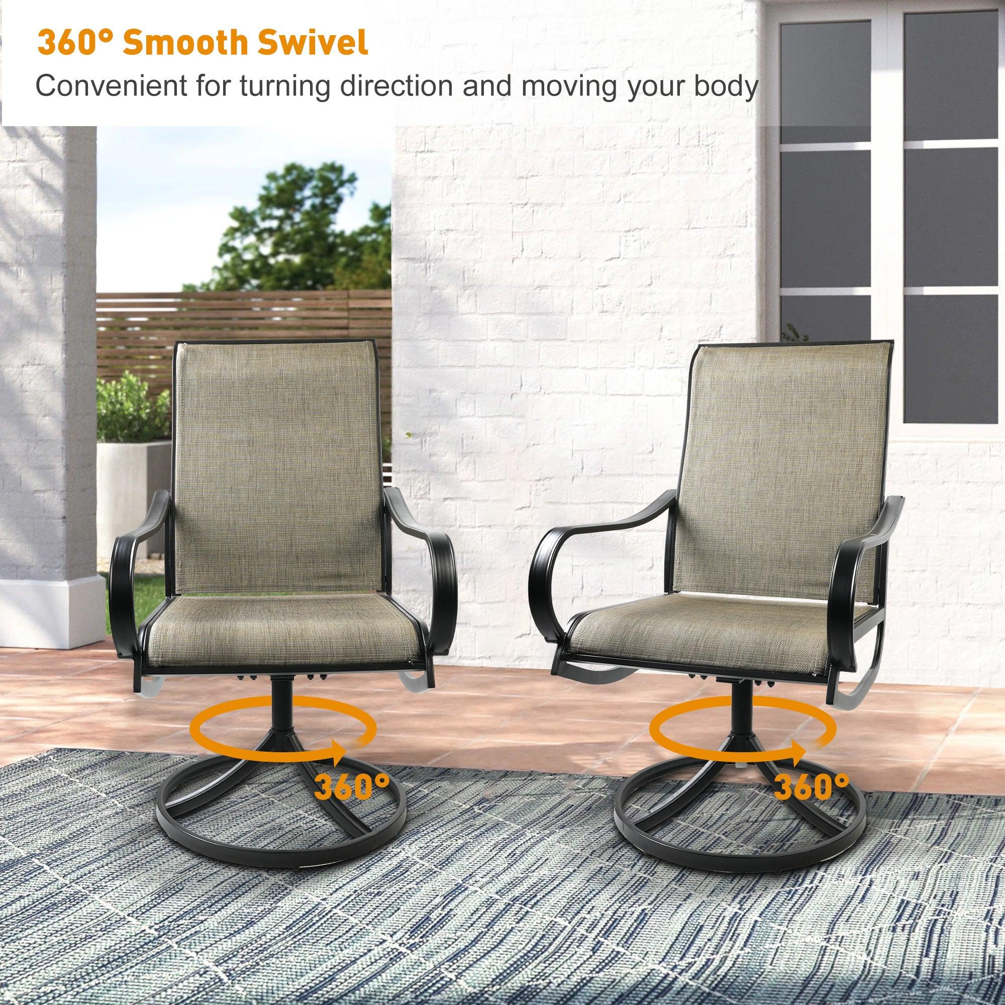 (Out of stock) Swivel Outdoor Dining Chairs Set of 2 Patio Textilene Mesh Fabric Chairs - Bosonshop