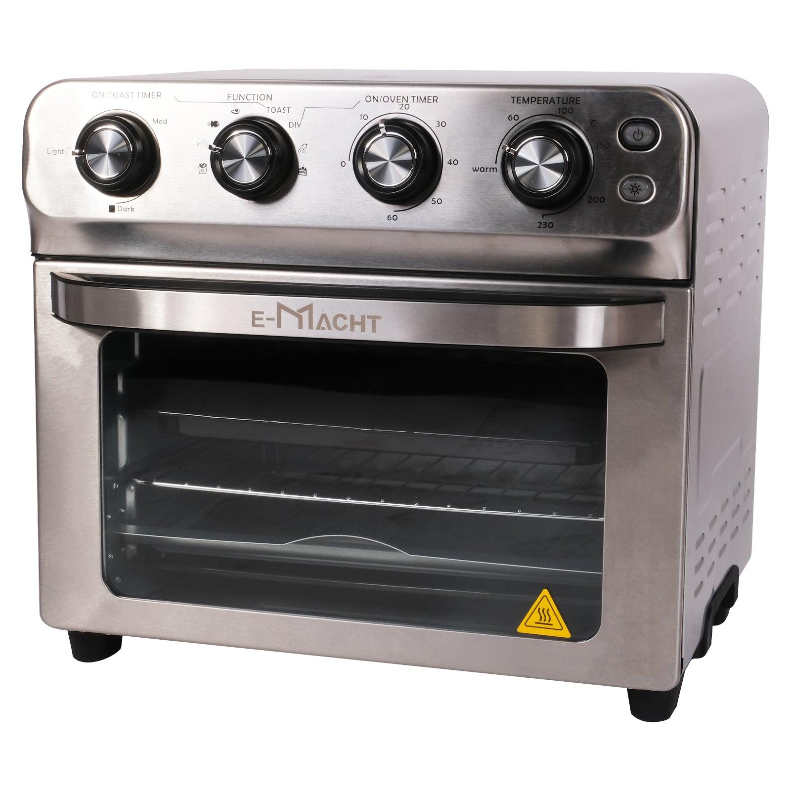 24QT Air Fryer Toaster Oven Combo | 8-in-1 Convection Countertop Oven with 4 Accessories | Stainless Steel Finish, 1700W Power - Bosonshop