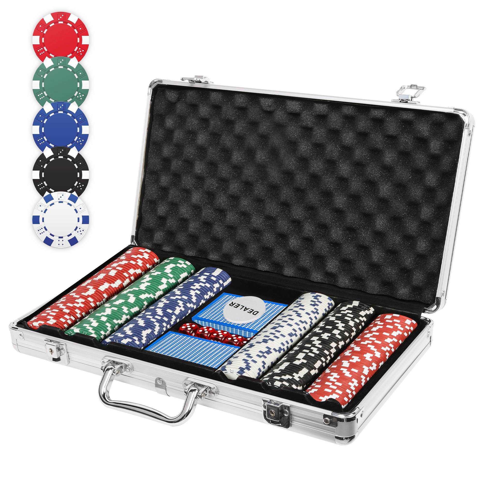 300 Poker Chip Set, 11.5 Gram Poker Set Casino Clay Poker Chips Sets with Case - Bosonshop