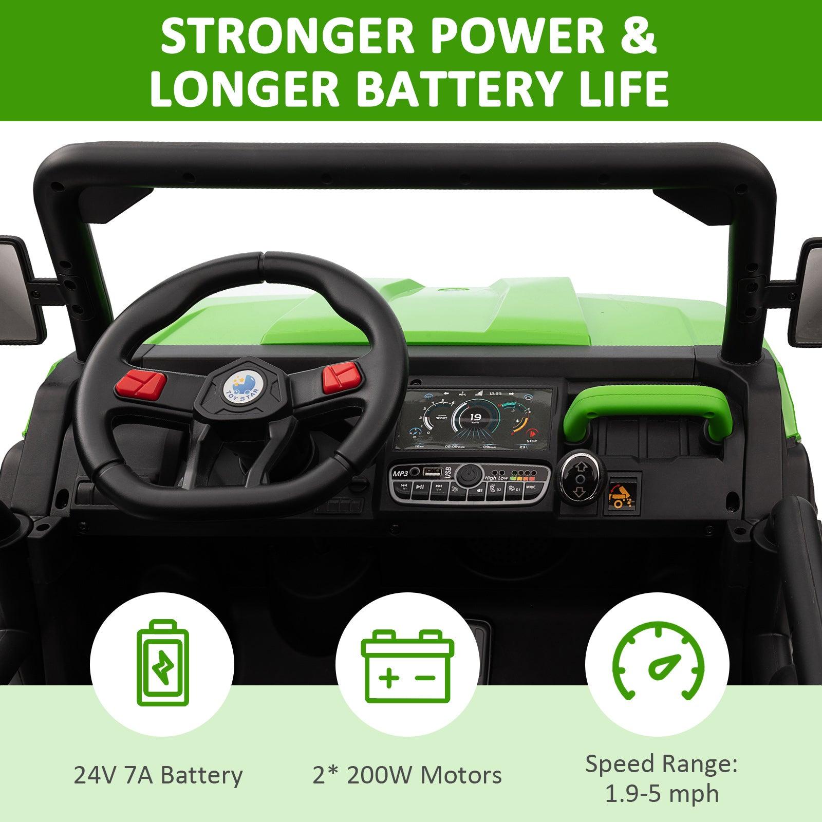 2-Seater Dump Truck 24V Battery with Remote Control EVA Wheels - Bosonshop