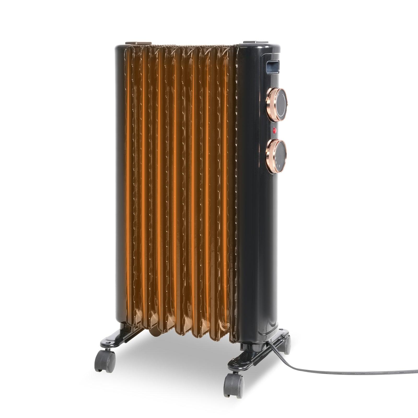 1500W Portable Electric Radiator Oil Filled Heater With 3 Heating Modes, Adjustable Thermostat, Black - Bosonshop