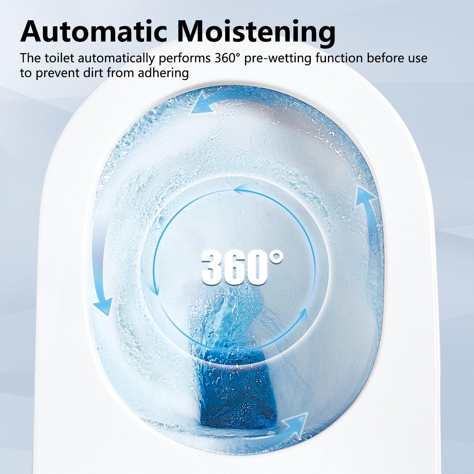 Smart Electronic Bidet Toilet with Heated Seat and Dryer, Foot Sensing Modern Toilet Bidet, One Piece Bidet Toilet Seat with Dual Auto Flush, Blackout Flush - Bosonshop