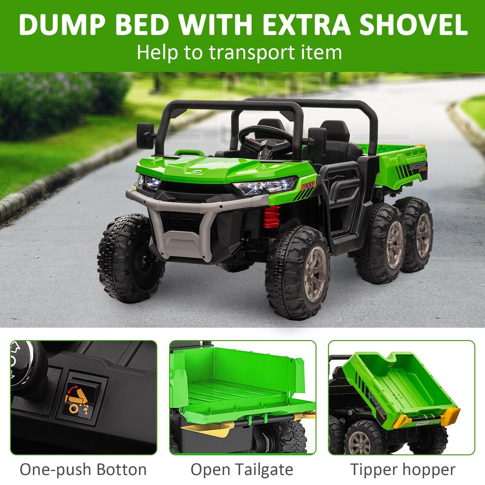 2-Seater Dump Truck 24V Battery with Remote Control EVA Wheels - Bosonshop