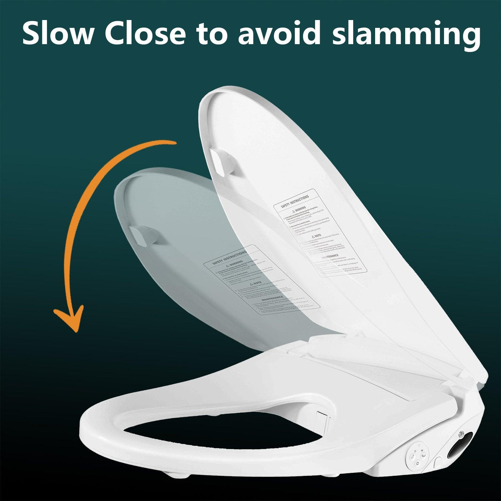 Electric Bidet Fits Elongated Toilets with Wireless Remote Control, Adjustable Nozzle, Multiple Spray Modes, Warm Air Dryer, Nightlight - Bosonshop