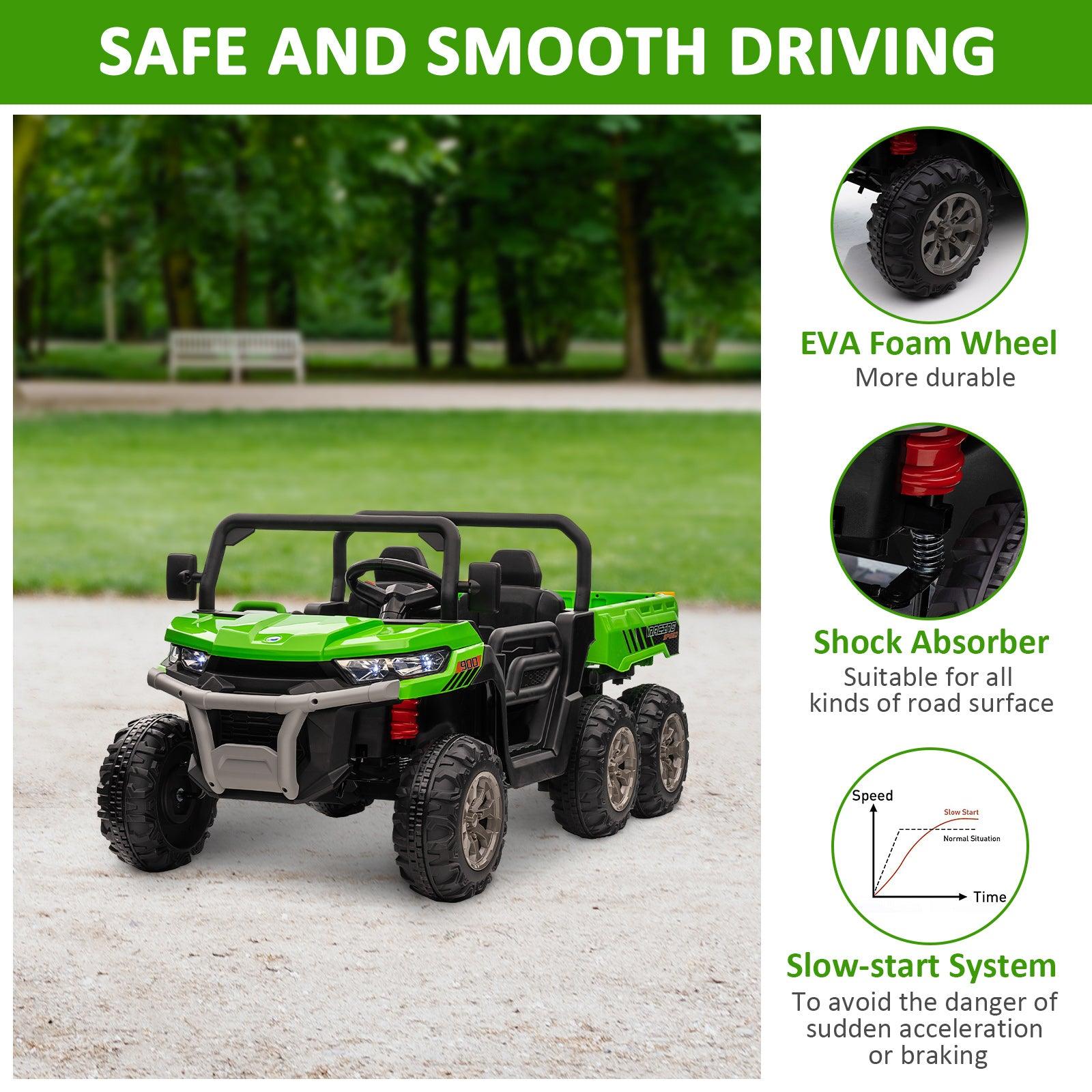 2-Seater Dump Truck 24V Battery with Remote Control EVA Wheels - Bosonshop