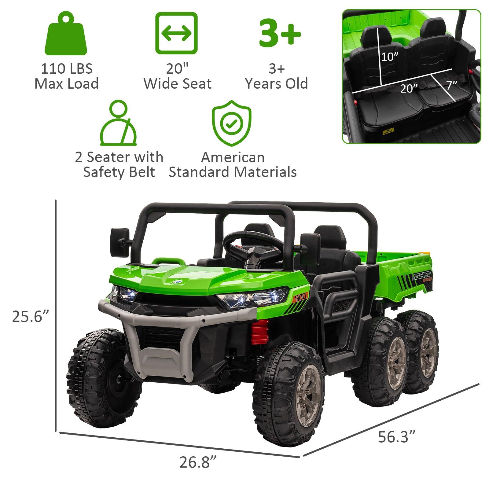 2-Seater Dump Truck 24V Battery with Remote Control EVA Wheels - Bosonshop