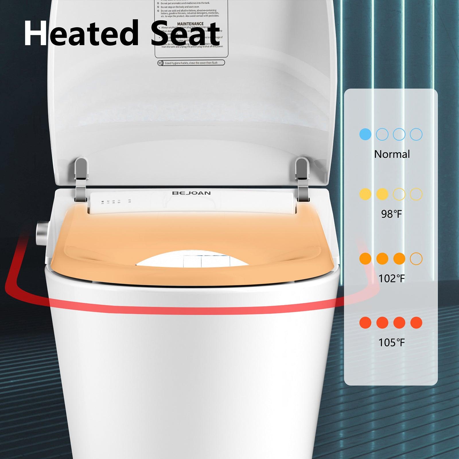 Smart Electronic Bidet Toilet with Heated Seat and Dryer, Foot Sensing Modern Toilet Bidet, One Piece Bidet Toilet Seat with Dual Auto Flush, Blackout Flush - Bosonshop