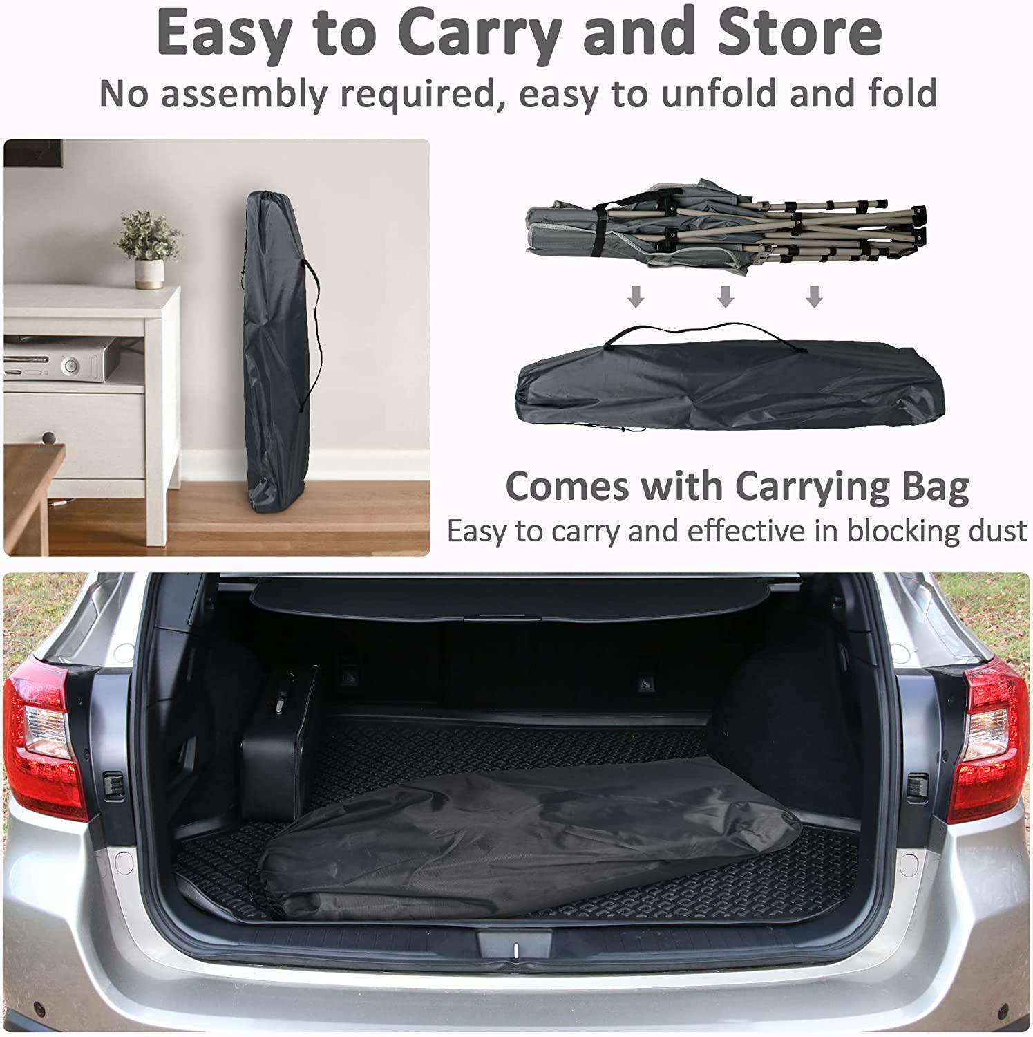 Folding Camping Cot Sleeping Cot Bed with Detachable Mattress, Gray & Dark Blue - Bosonshop