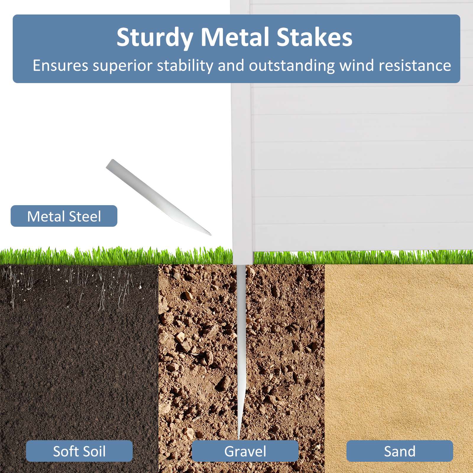 Air Conditioner Fence Privacy Screen 48"x 48", Outdoor Privacy Vinyl Fence Panels, 2 Panels, White - Bosonshop