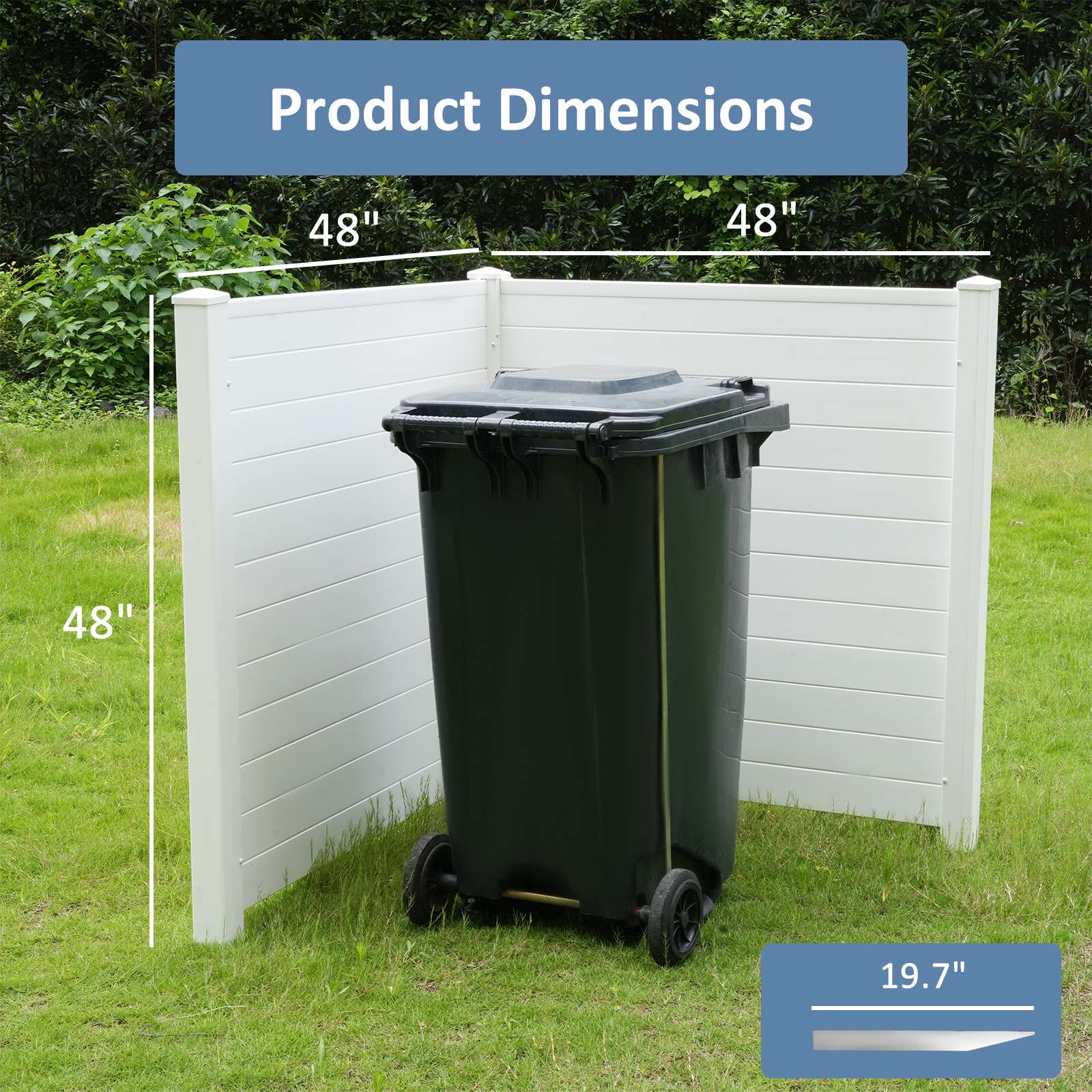 Air Conditioner Fence Privacy Screen 48"x 48", Outdoor Privacy Vinyl Fence Panels, 2 Panels, White - Bosonshop