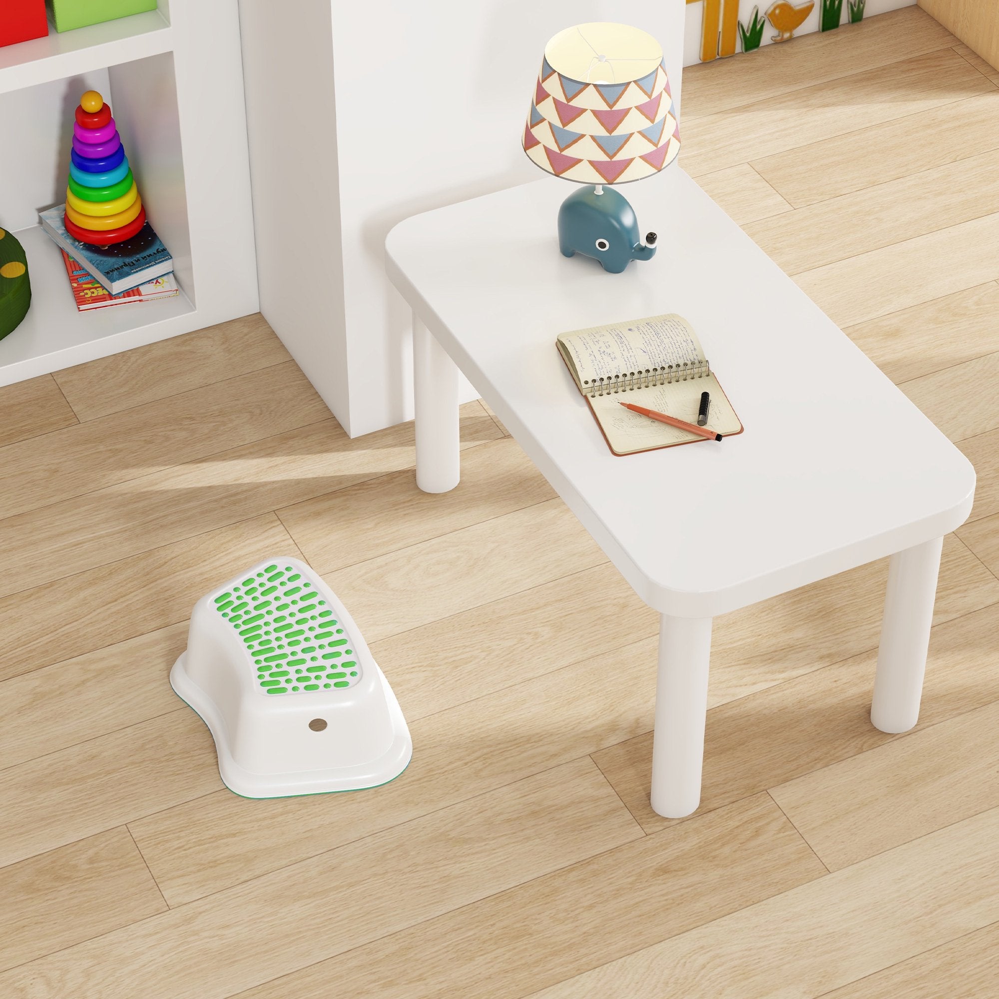 2 Pack Non-Slip Step Stools for Kids, Toddlers Stool Toilet Potty Training, Green - Bosonshop