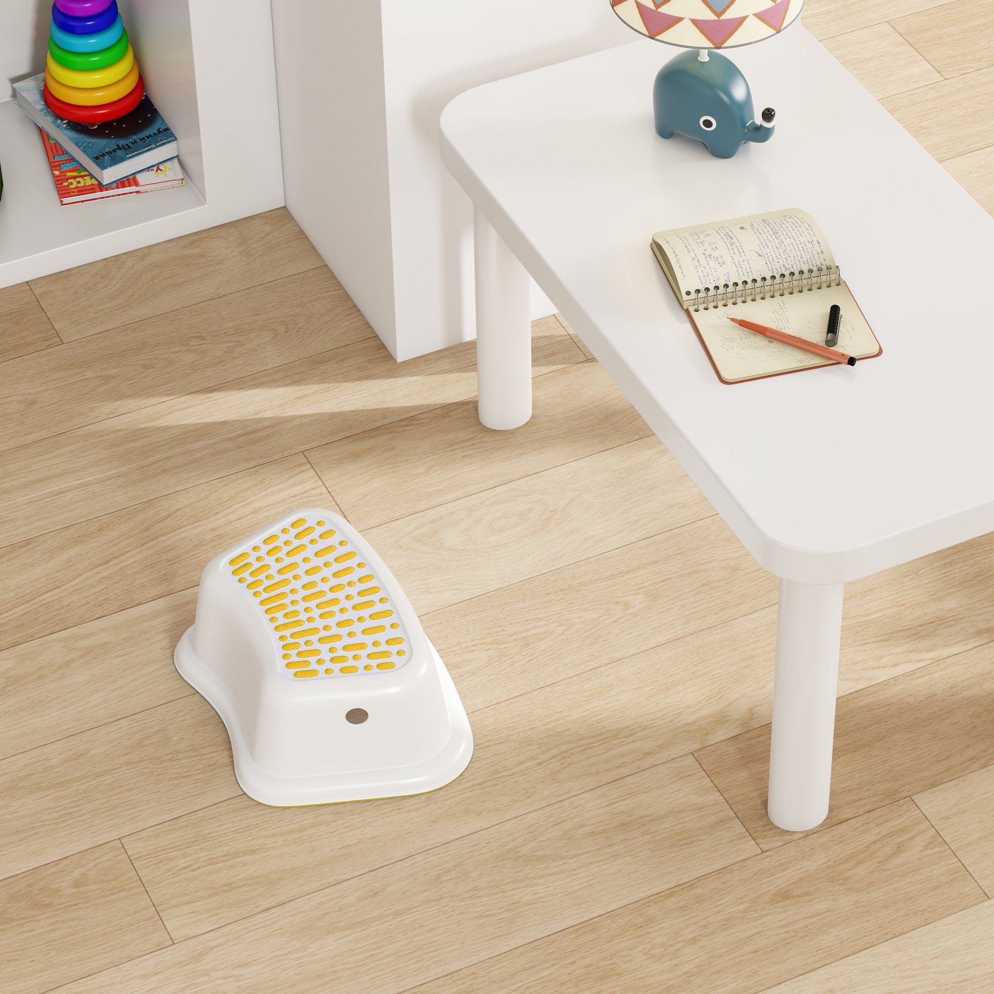 2 Pack Non-Slip Step Stools for Kids, Toddlers Stool Toilet Potty Training, Yellow - Bosonshop