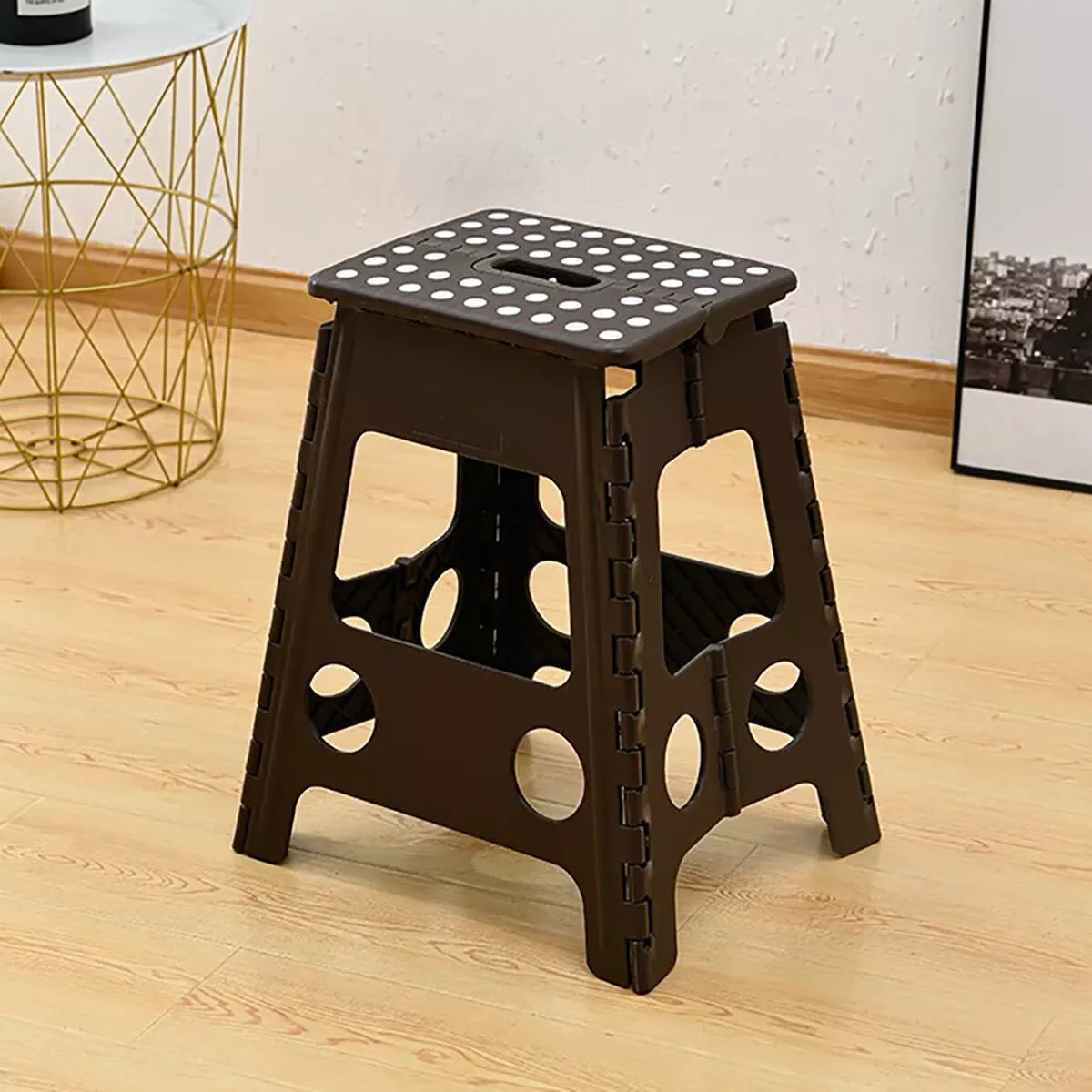 2 Pack Folding Step Stool with Portable Carrying Handle Safe Enough, Black - Bosonshop