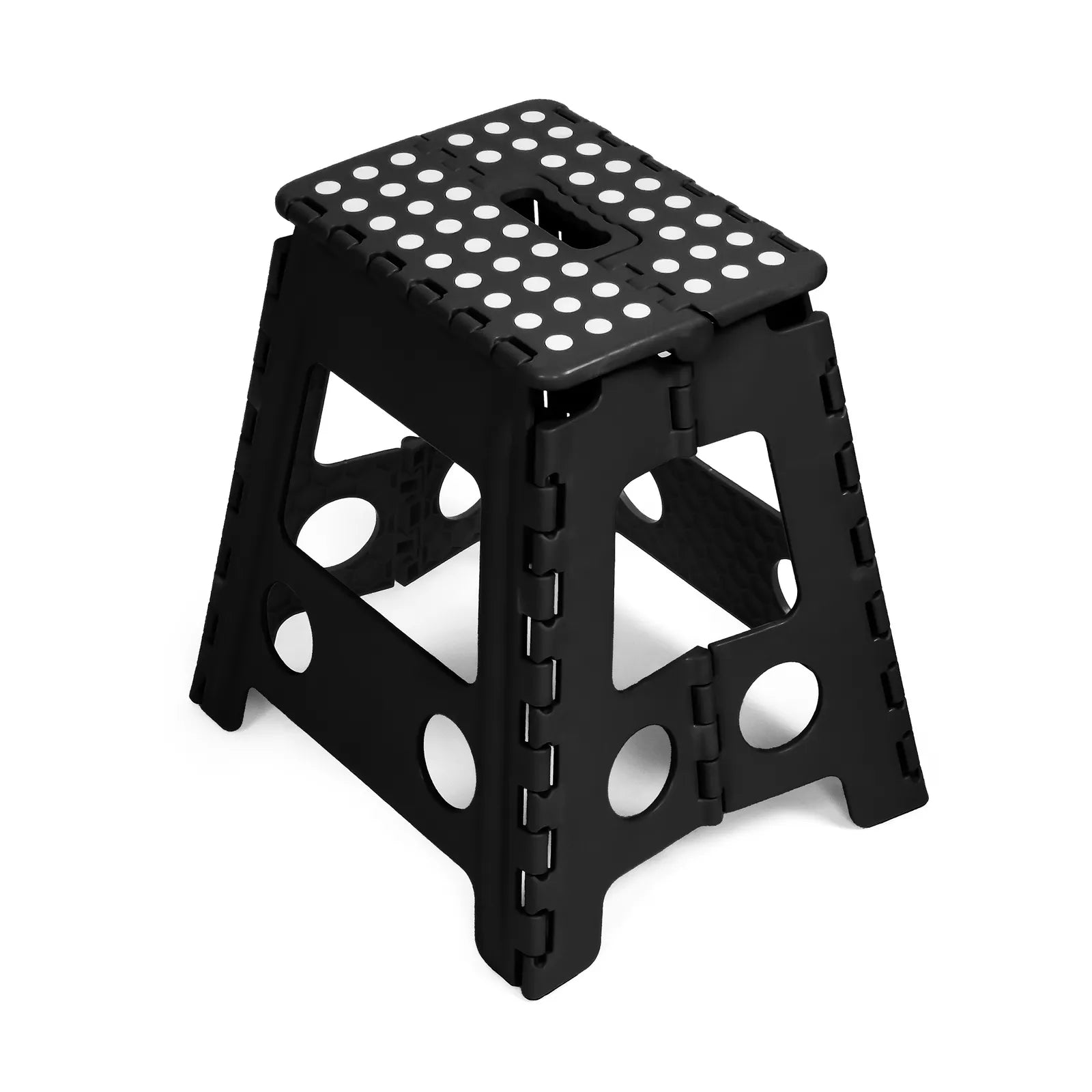 2 Pack Folding Step Stool with Portable Carrying Handle Safe Enough, Black - Bosonshop