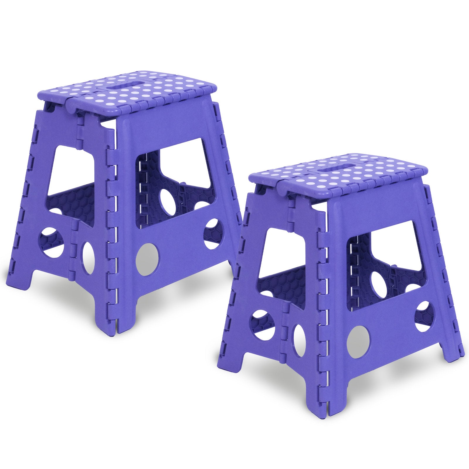 2 Pack Folding Step Stool with Portable Carrying Handle Safe Enough, Purple - Bosonshop