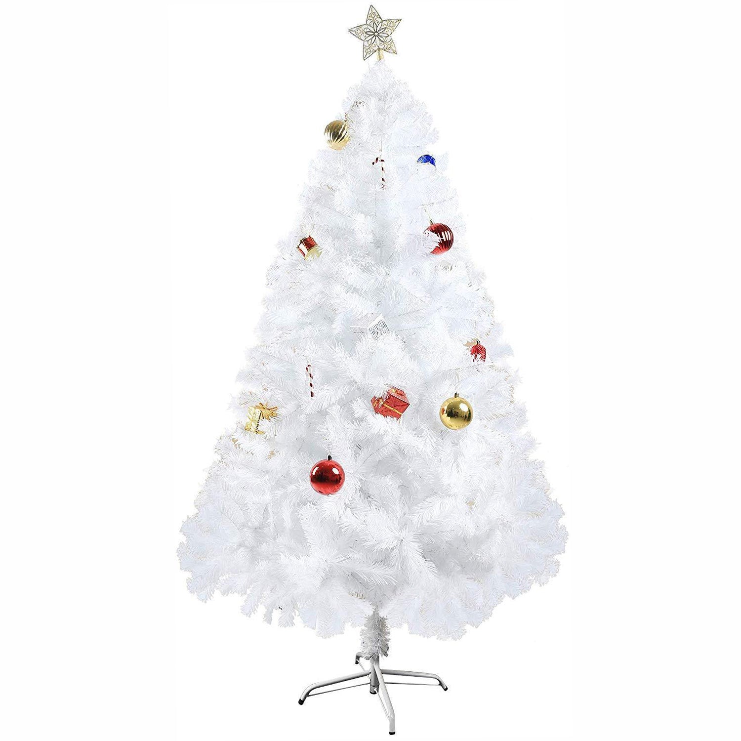 6' Premium Spruce Artificial Christmas Tree w/Metal Stand, White - Bosonshop