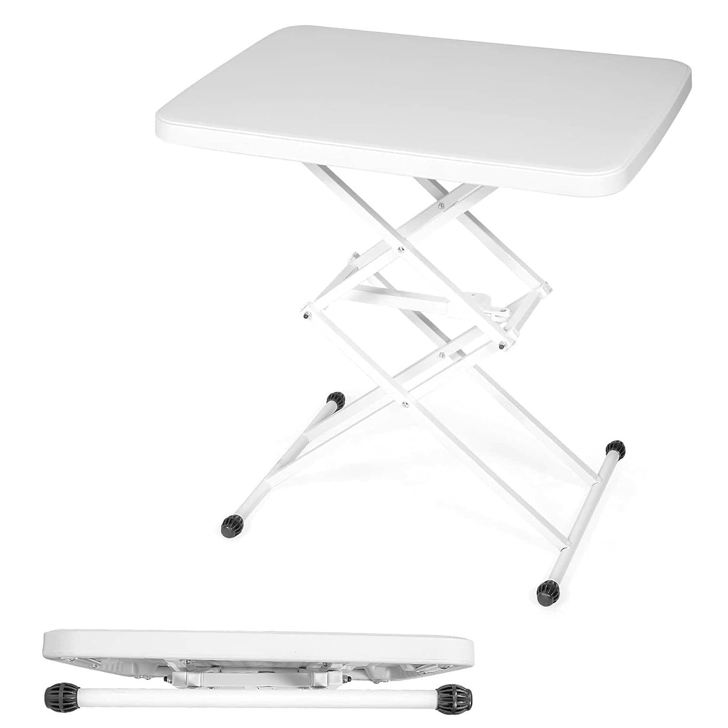 Folding 4 Height Adjustable Dinner Table Portable Lightweight Extendable Coffee Table - Bosonshop