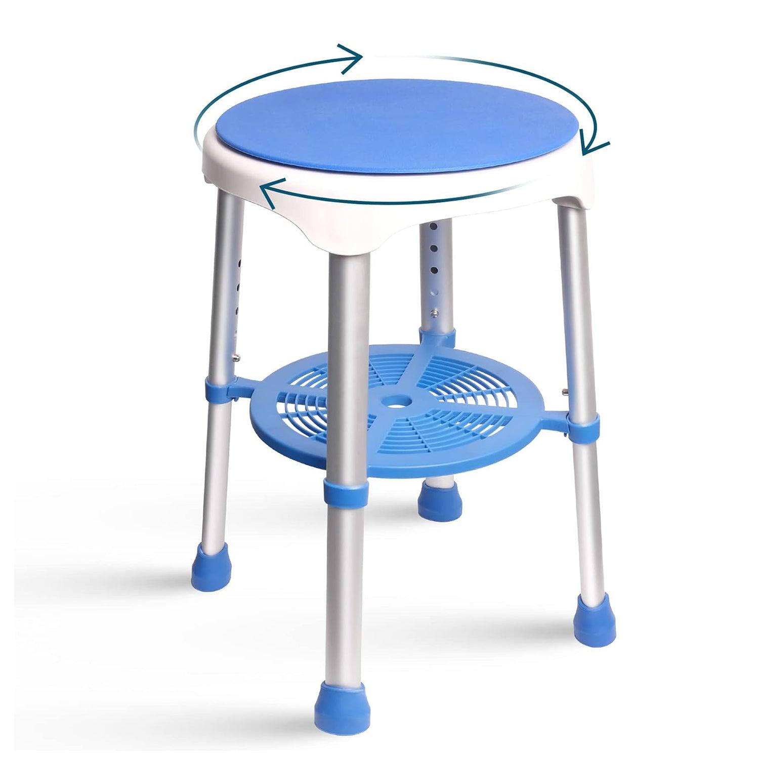 360 Degree Adjustable Rotating Shower Seat Swivel Shower Chair for Inside Shower, Seniors, Disabled with 5 Adjustable Height - Bosonshop