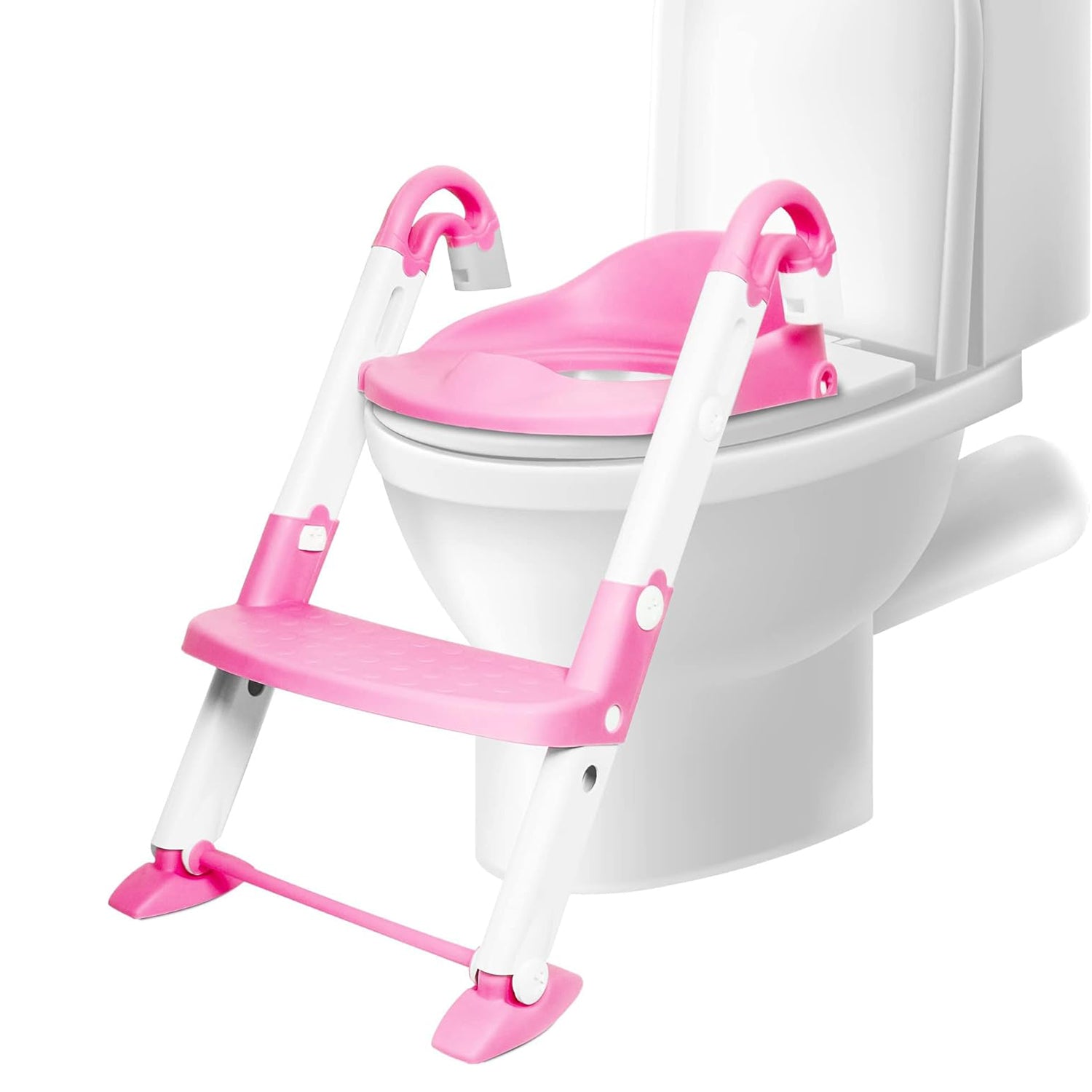 3 in 1 Toddler Potty Training Adjustable Toilet Seat with Non-Slip Step Stool, Pink - Bosonshop