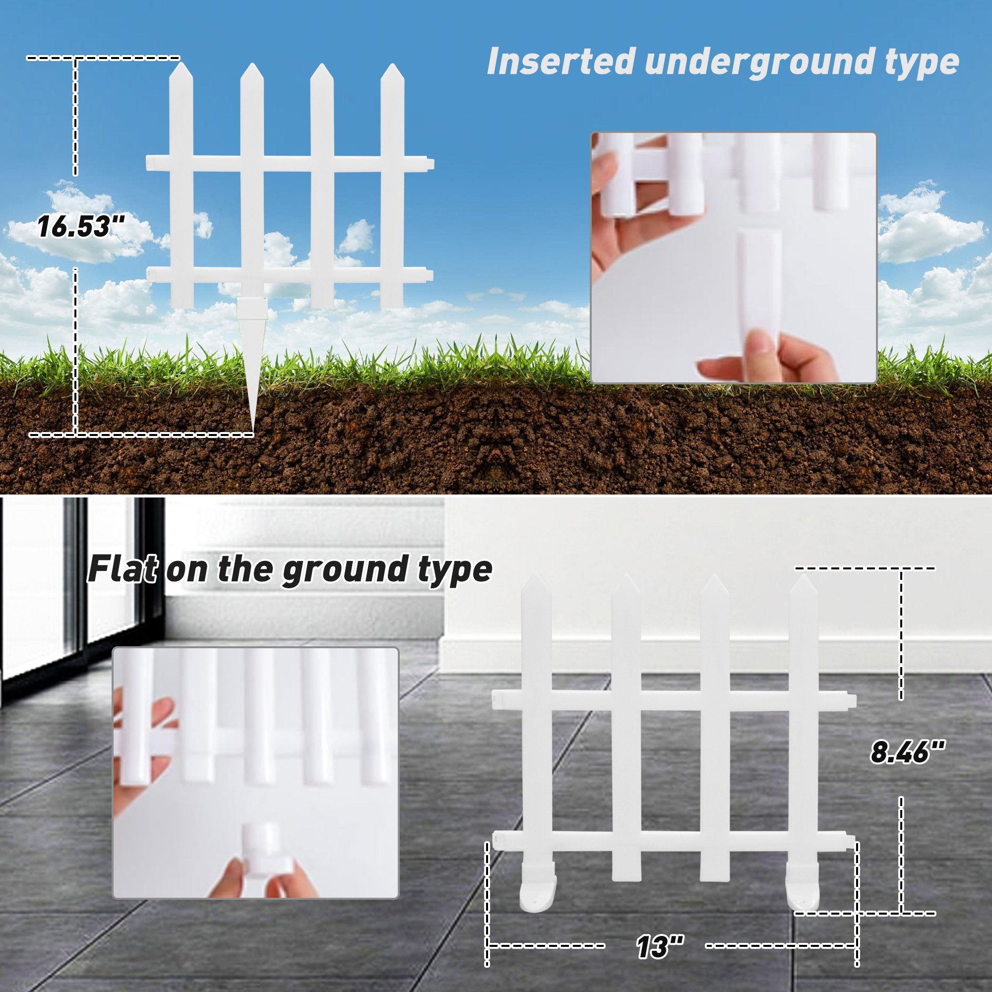 8 PCS Lighted Garden Picket Fence Plug-in Multi-Color LED Lights Christmas Tree Decoration - Bosonshop