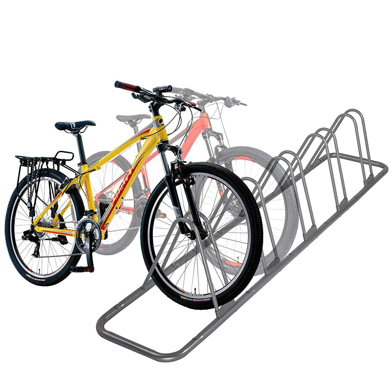 5 Bicycle Floor Parking Rack Stand Adjustable 1-5 Rack Bicycle Stand, 3" Width, Portable Standing Bicycle - Bosonshop
