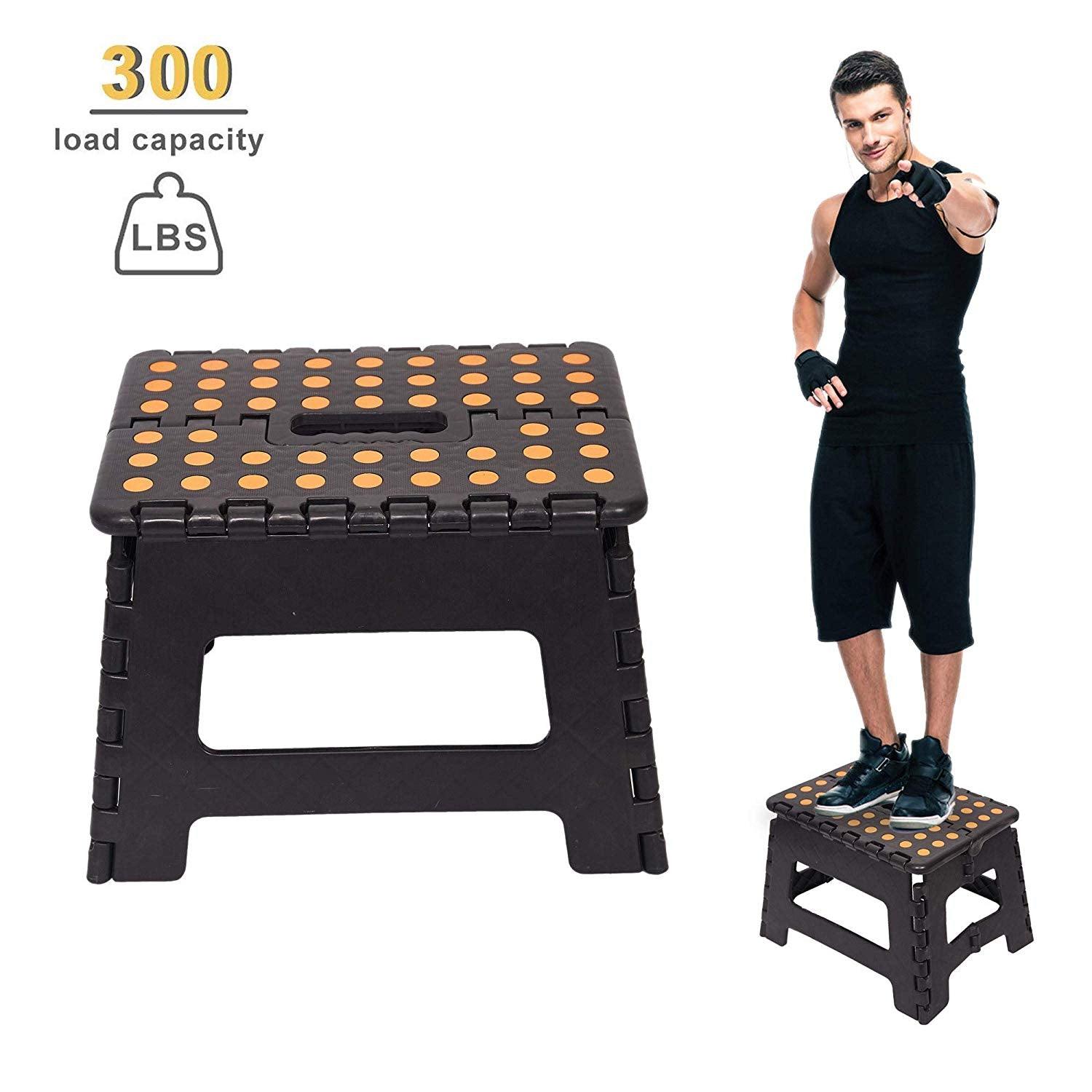 Bosonshop Super Strong Folding Step Stool with Handle 300 LB Capacity for Adults, Toddlers