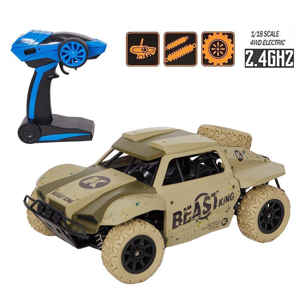 Bosonshop Toys Rock Crawler Remote Control RC High Performance Truck 2.4 GHz Control System 4WD All-Weather 1:18 Size