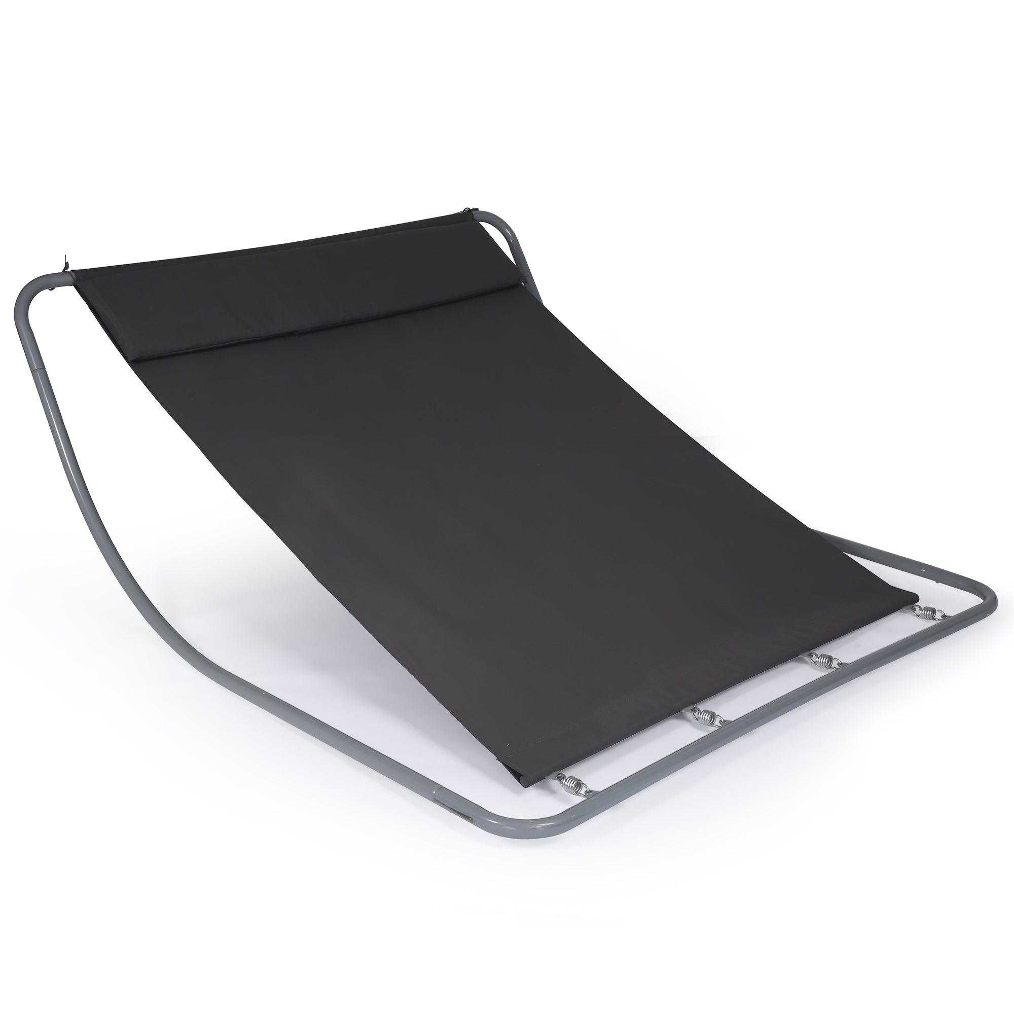 Double Lounge Chair for Outside, Patio Rocking Chaise with Detachable Pillow - Bosonshop