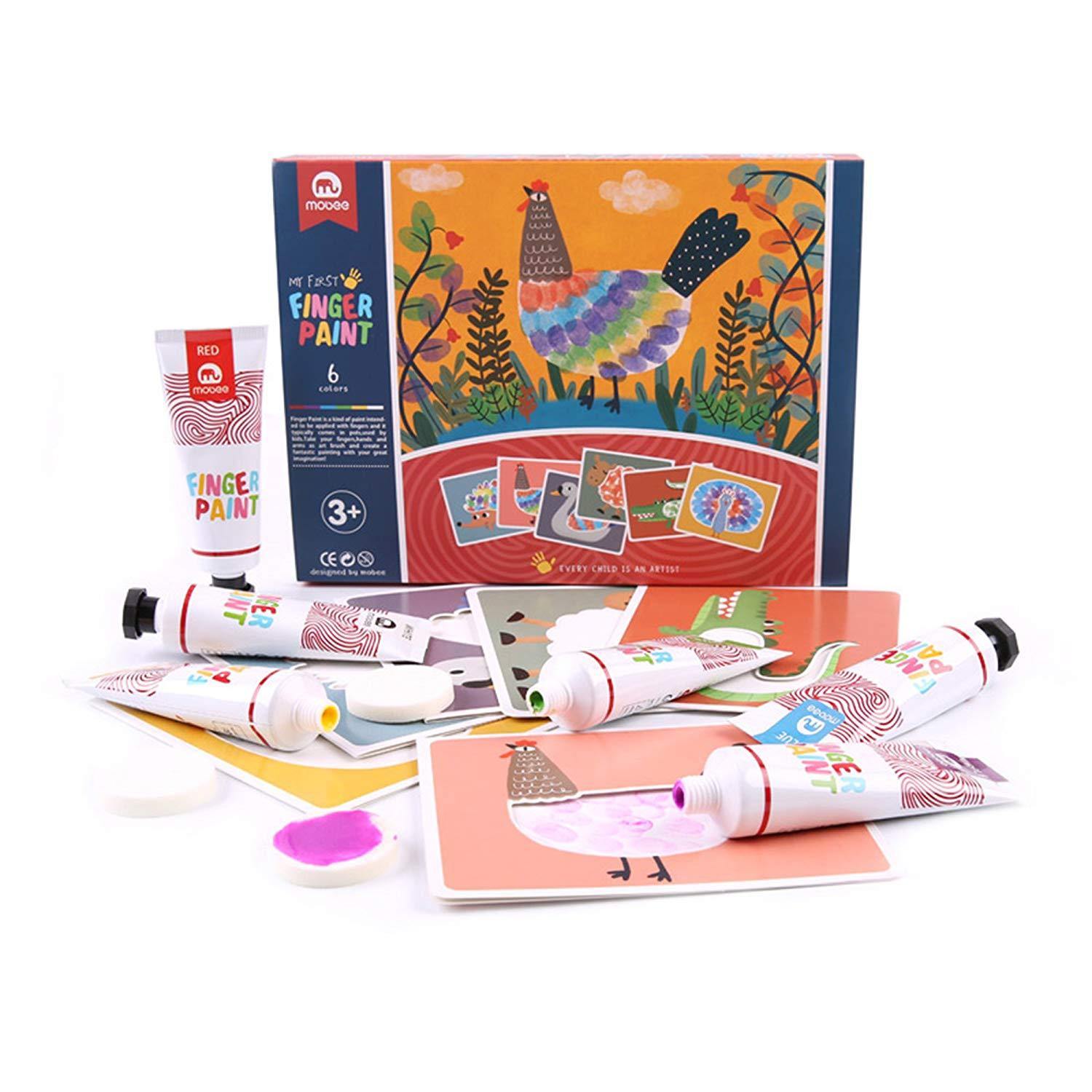 Bosonshop Kids Finger Paint Washable Non-Toxic Fingerpaint Creative Art Toy Toddlers Classroom Projects