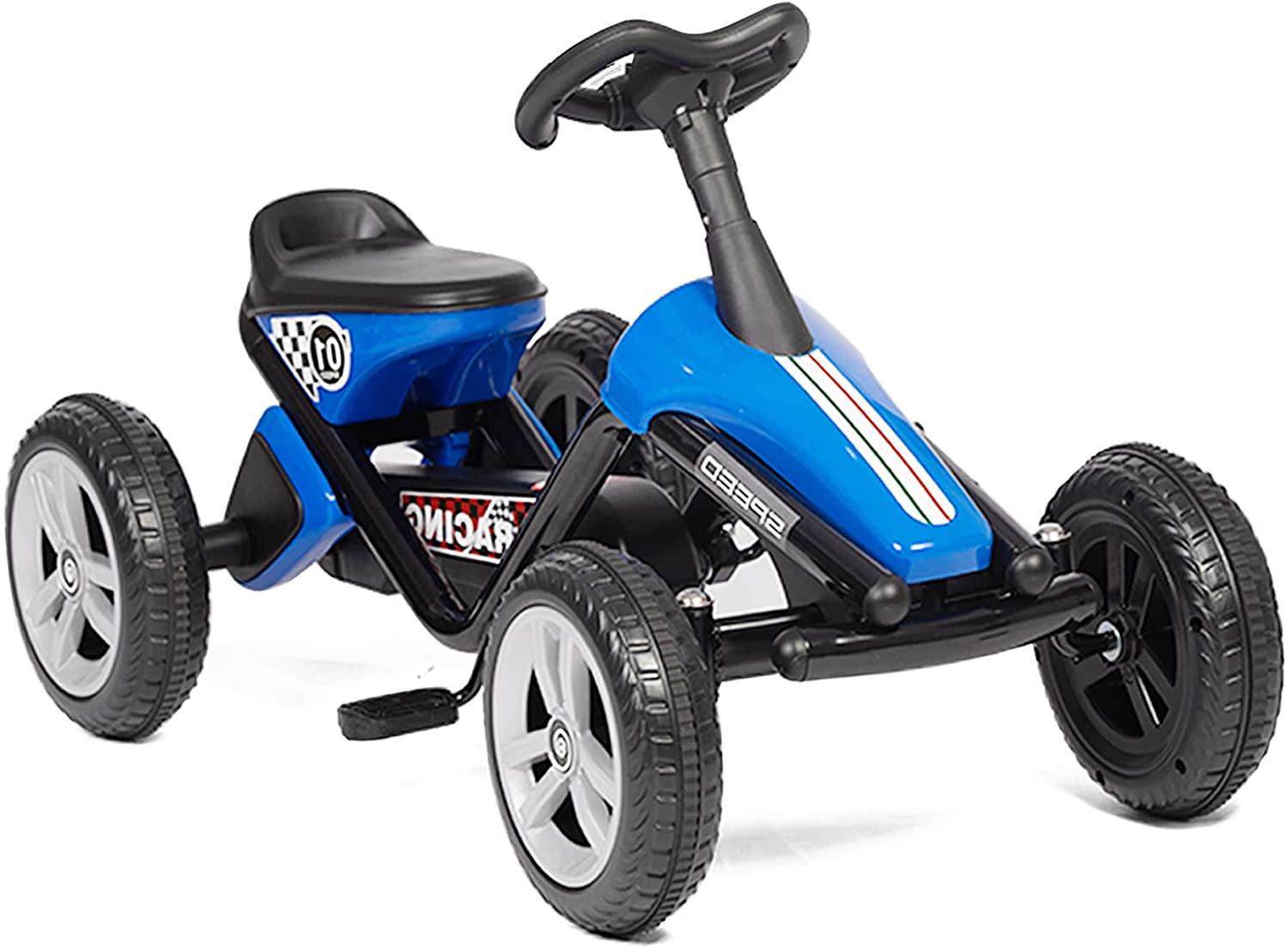 Pedal Go Kart Ride on Toys 4 Wheel Kids' Pedal Car Racer with EVA Rubber Tires for Outdoor for Boys & Girls - Bosonshop