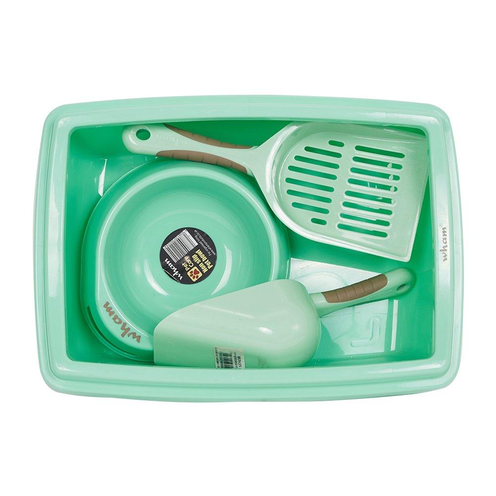 Bosonshop Plastic Pet Supplies Set Cat Kitten Dog Litter Tray, Bowl, Litter Scoop and Food Scoop