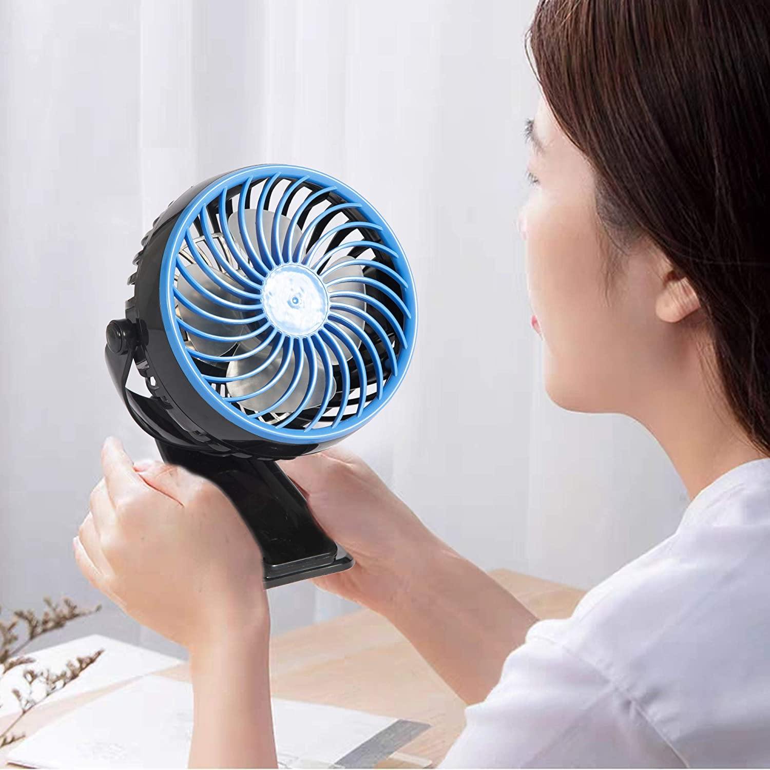 Mini USB Powered Desk Fan can 360 degree rotation Fan Speed Adjustable, Personal Fan Strong Airflow and Quiet for Home Office - Bosonshop