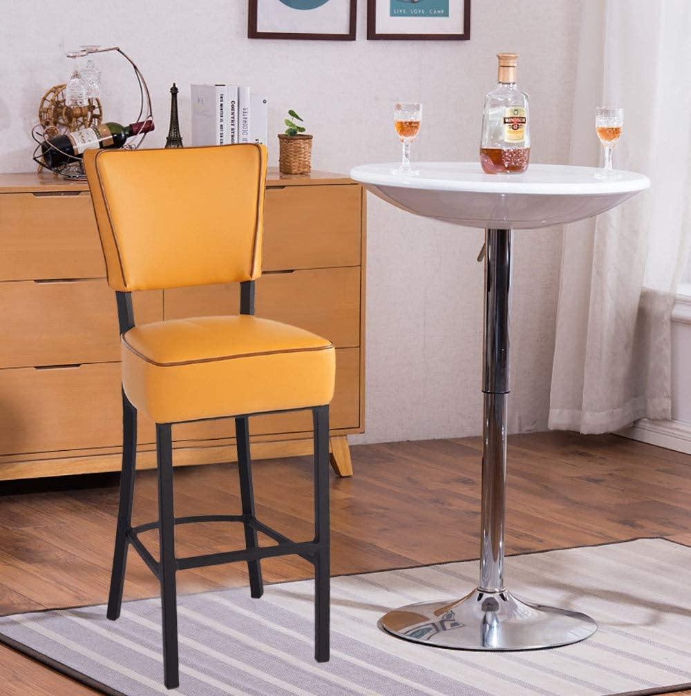 42" Upholstered Bar Stools with Cushioned Seat,Modern Dinning Kitchen Chair, Yellow - Bosonshop