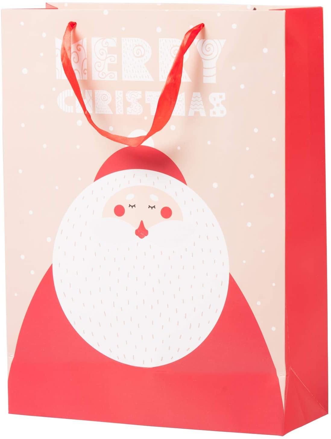 Christmas Paper Gift Bags Bulk Assortment 1 Dozen Holiday Themes Print Gift Bags with Handles 3 Sizes 4 Patterns Character - Bosonshop