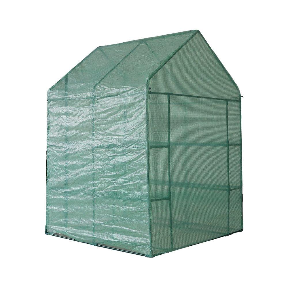Bosonshop  Walk in Mini Outdoor Greenhouse 2-Tier 8-Shelf 56.3”(L) x 56.3“(W) x 76.7“(H)