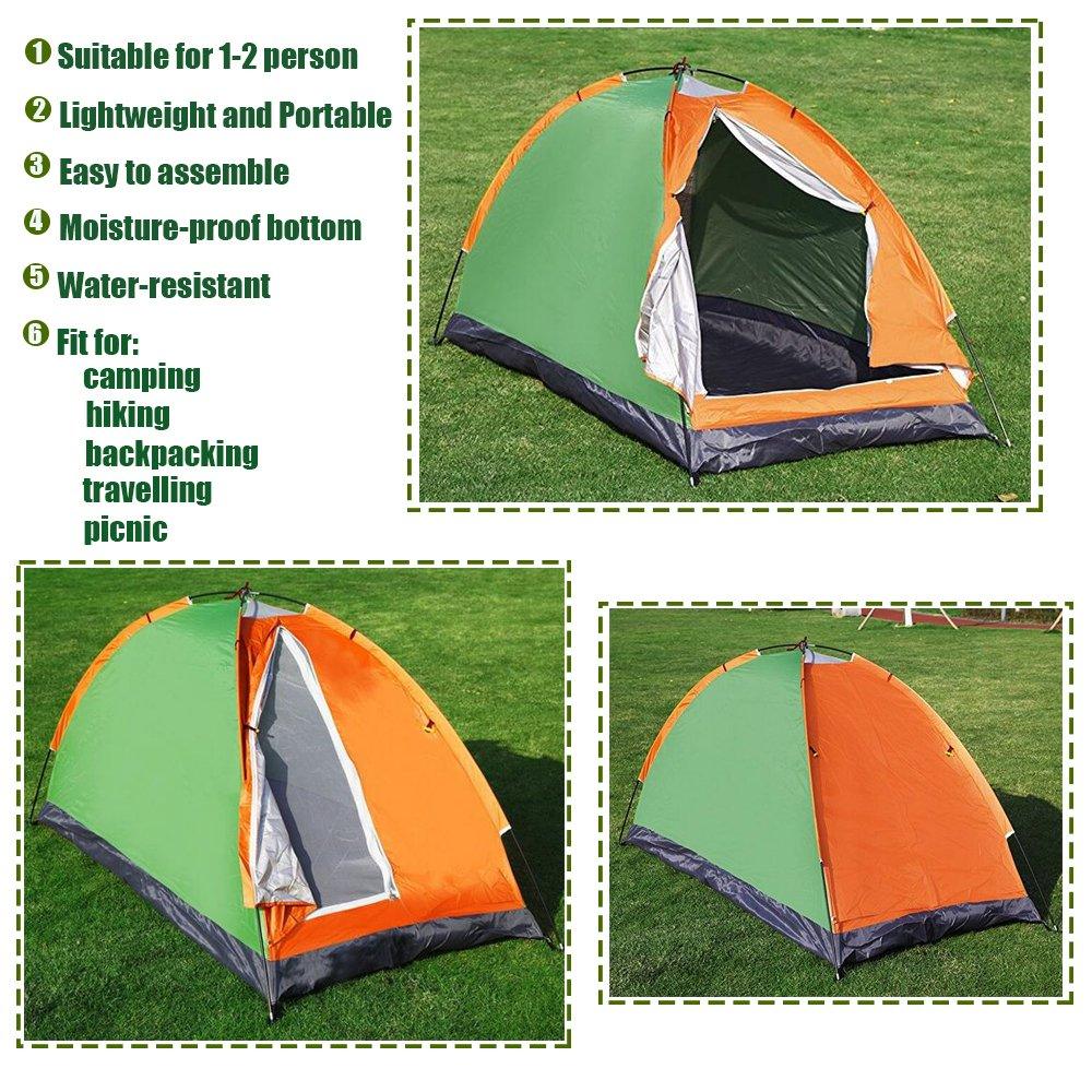 Bosonshop Outdoor Lightweight Portable Single Person Easy SetUp Tent with Carry Bag