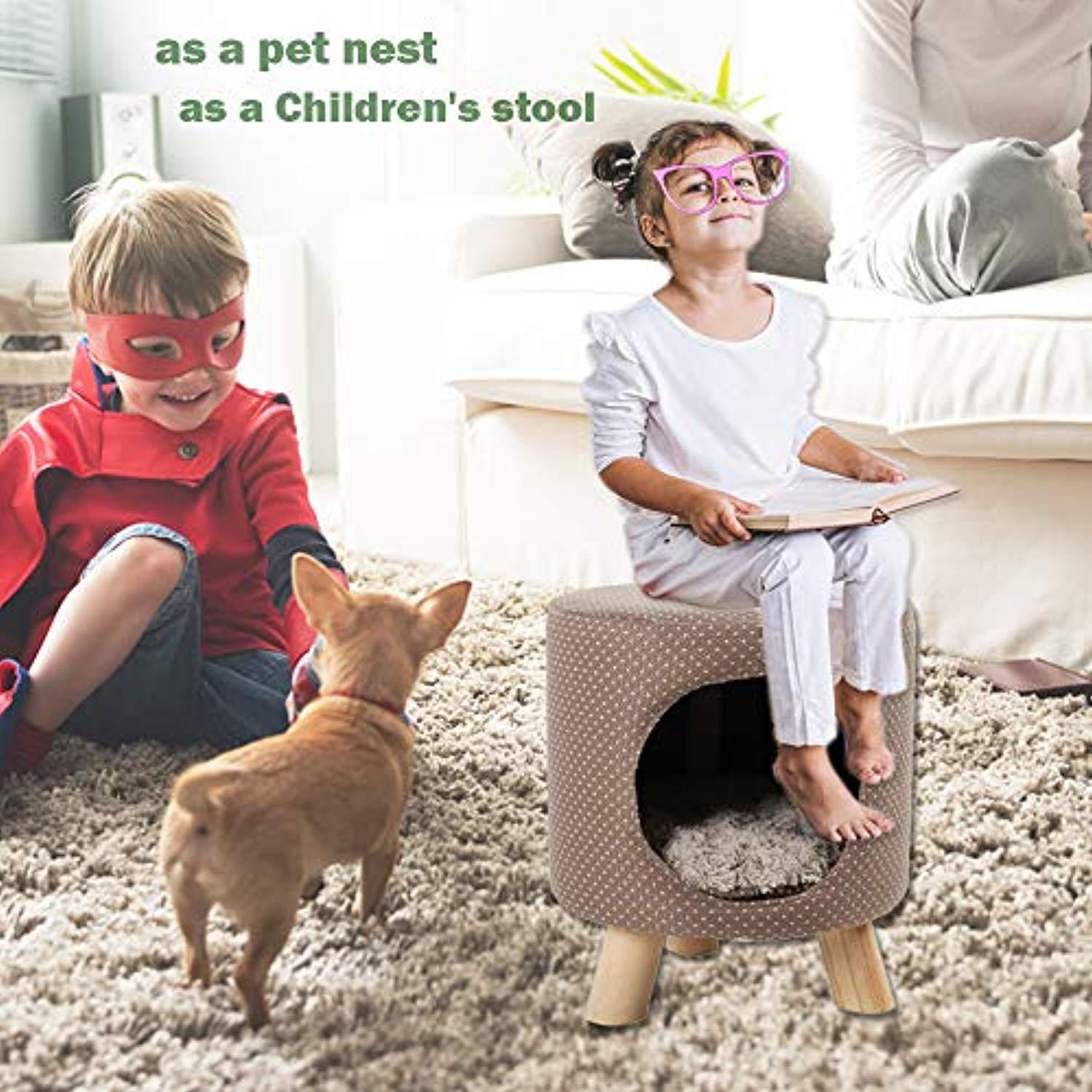 Bosonshop Pet Cat Dog House Kitten Puppy Nest Bed Kennel with Soft Comfort Cushion, Easy to Assemble