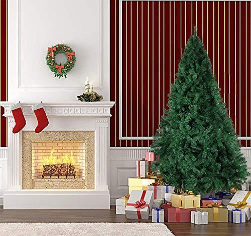 Bosonshop 6 Ft Artificial Christmas Tree Decorate Pine Tree W/Metal Legs Anti-dust Bag Green White