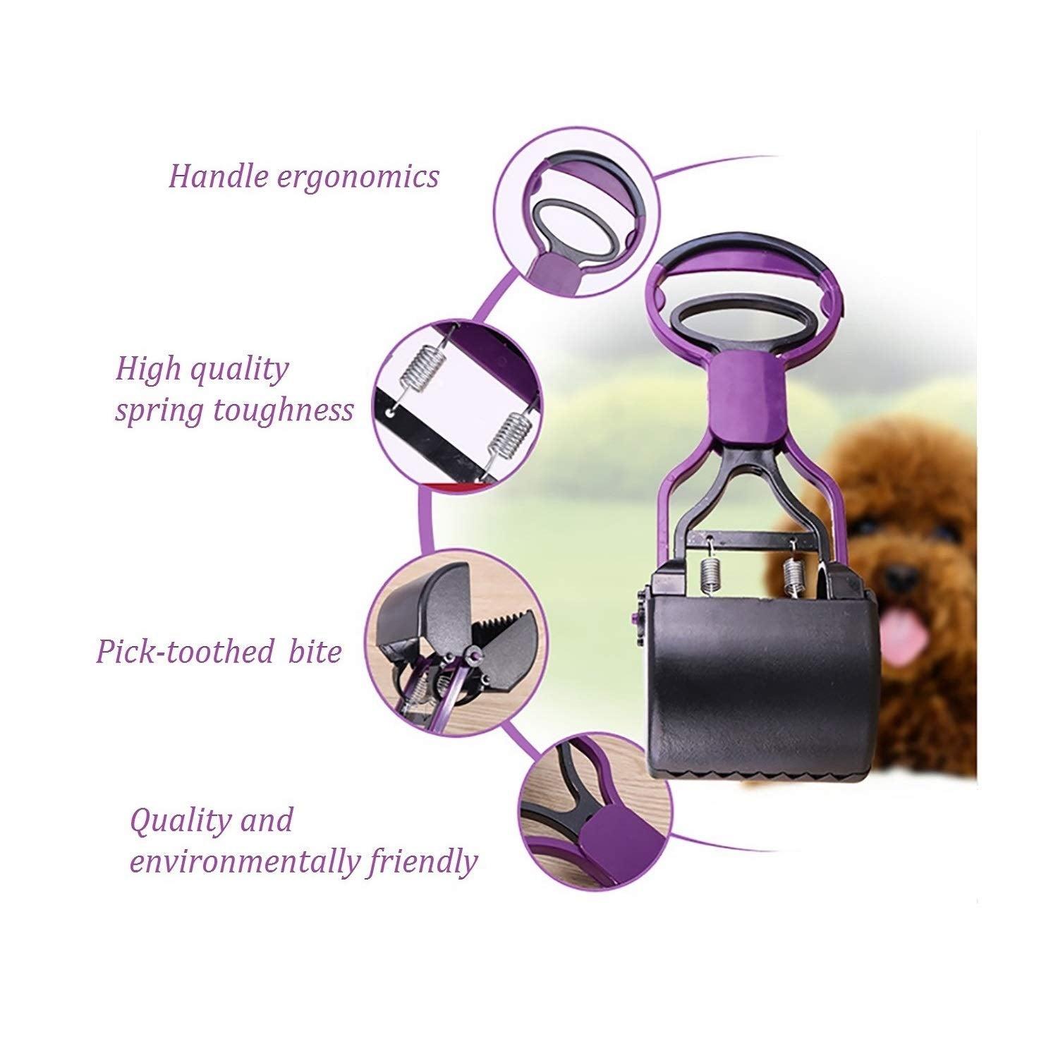 Bosonshop Pet Cleaning Tool, Serrated Teeth Pet Waste Jaw Clamp Pooper Scooper for Pet Toilet Cleaning, Small