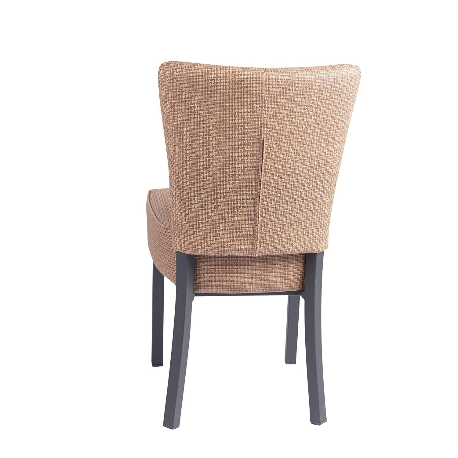 Upholstered Dining Chairs,Kitchen PU Leather Padded Chair, Modern Dining Room Furniture, Set of 2(Brown) - Bosonshop