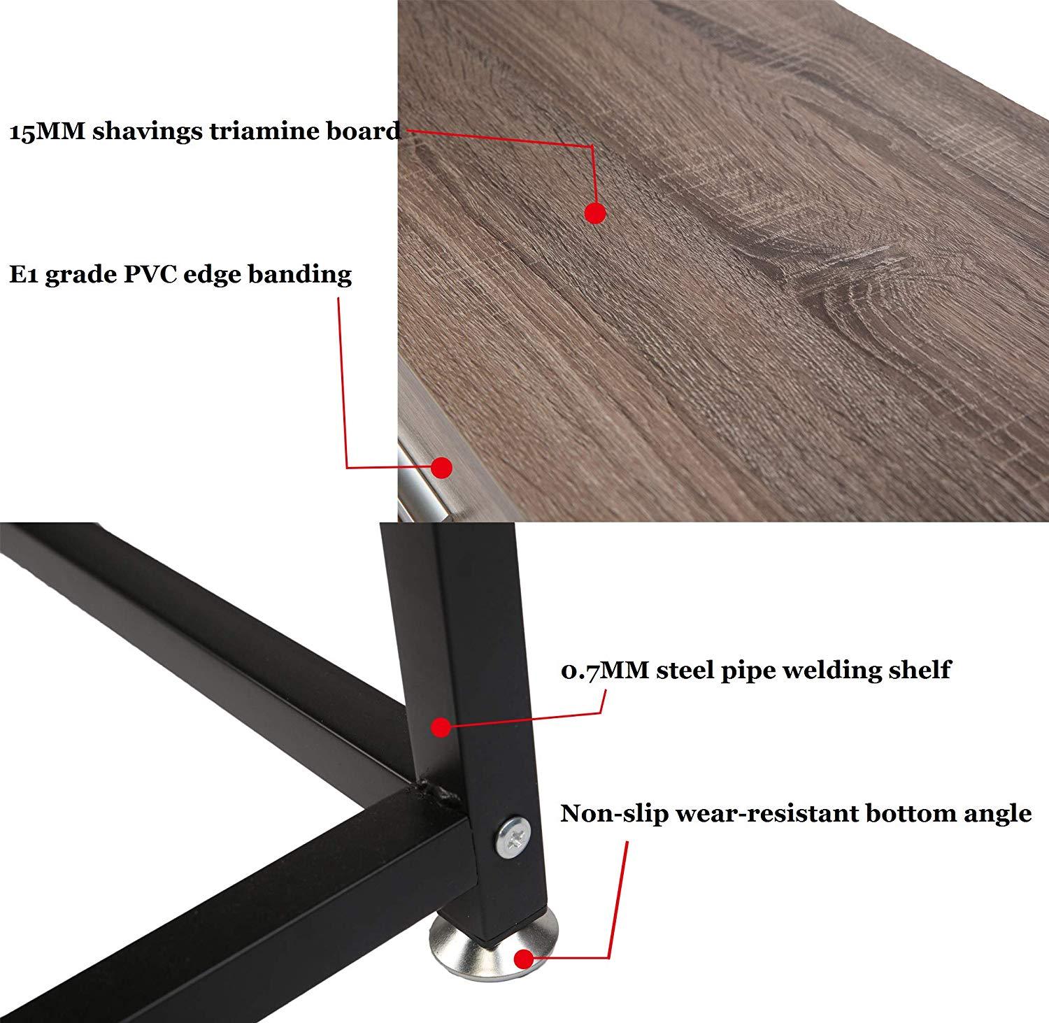 Bosonshop Coffee Table Console Sofa & Tables with Display Shelf Metal Frame