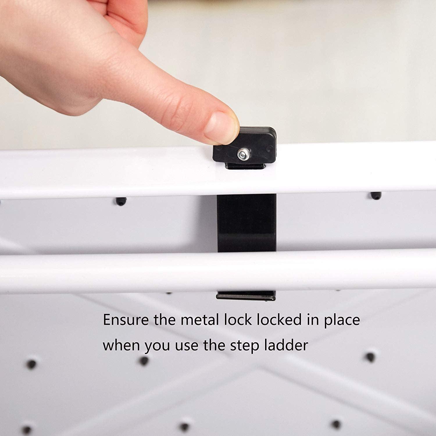 Bosonshop Portable Anti-Slip 3 Step Ladder Folding Lightweight Steel Step Stool Platform 330LBS Capacity