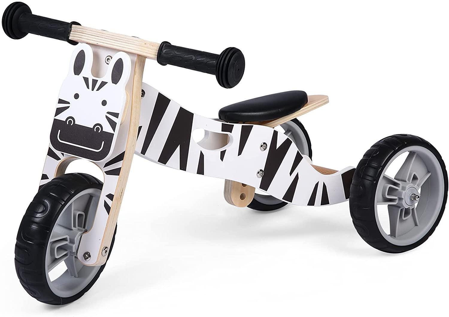 Kid 3 Wheels Wooden Police Running Balance Bicycle Toddler Toys Rides No-Pedal - Bosonshop