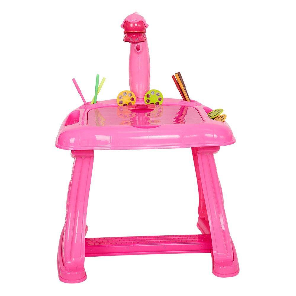 Bosonshop Slide Projector 4 in 1 Educational Table with Magnetic Alphabet, Projection Painting and Spelling