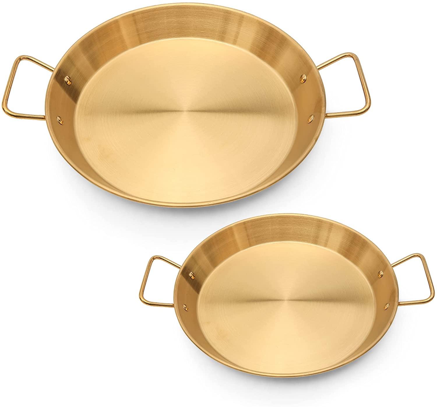 (Out of Stock) Set of 2 Display Salad Bowl Decorative Bowl, Gold Fruit Bowl, Candy Dish, Gold Centerpiece Bowl for Party - Bosonshop