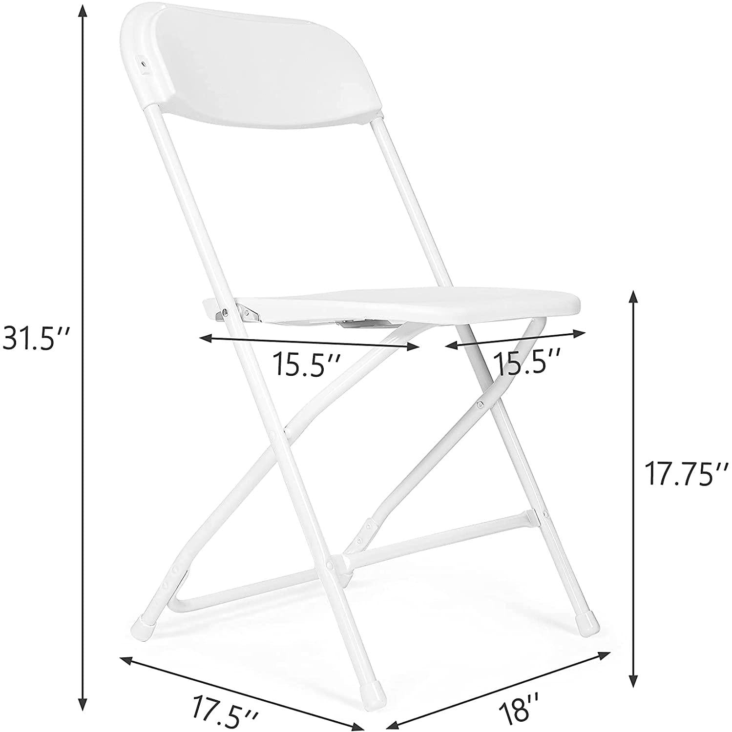 6 Pcs Premium White Plastic Folding Chairs for Wedding Party Outdoor Indoor Office Meeting House, 650 Lbs - Bosonshop