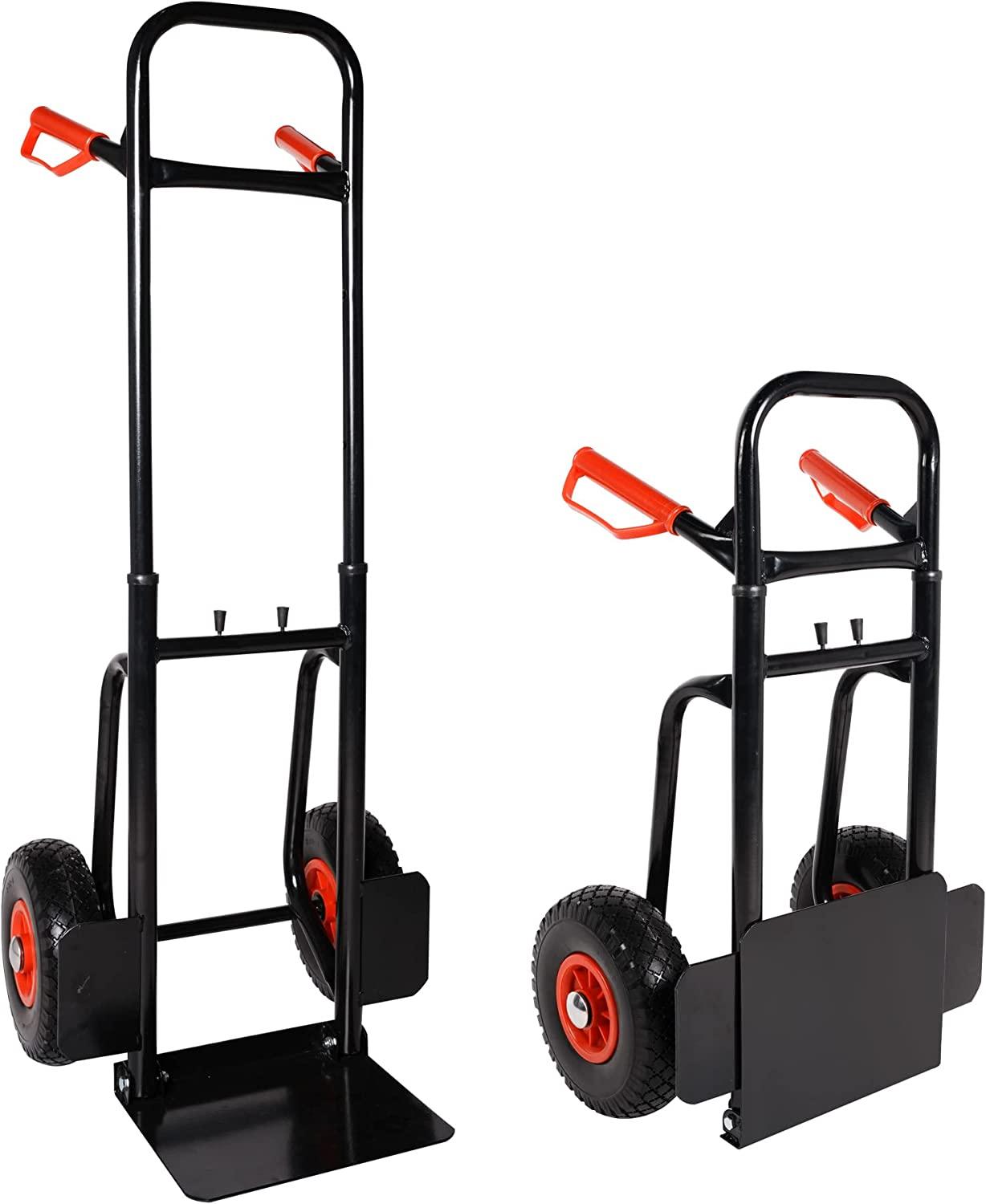 Heavy Duty Hand Truck Dolly Cart Trolley Cart with Telescope Handle & 9.4" PU Wheels, 440 Pound Capacity - Bosonshop