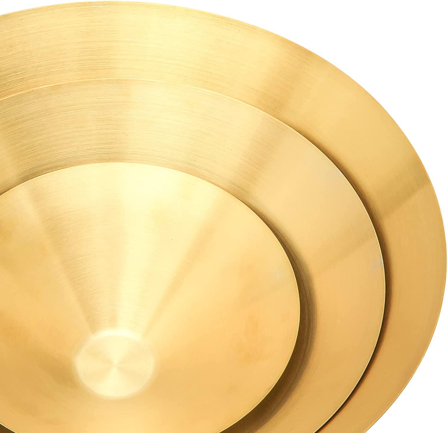 Set of 3 Display Bowl Decorative Bowl, Gold Fruit Bowl, Candy Dish, Gold Centerpiece Bowl for Party - Bosonshop