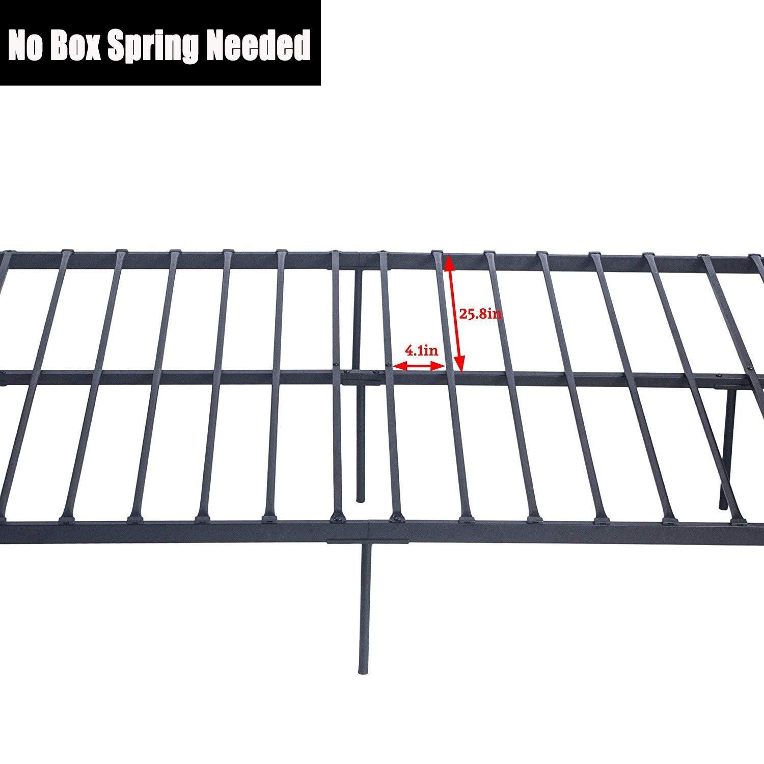 Bosonshop Mordern Full Size Platform Bed with Frame, Black, 12inch