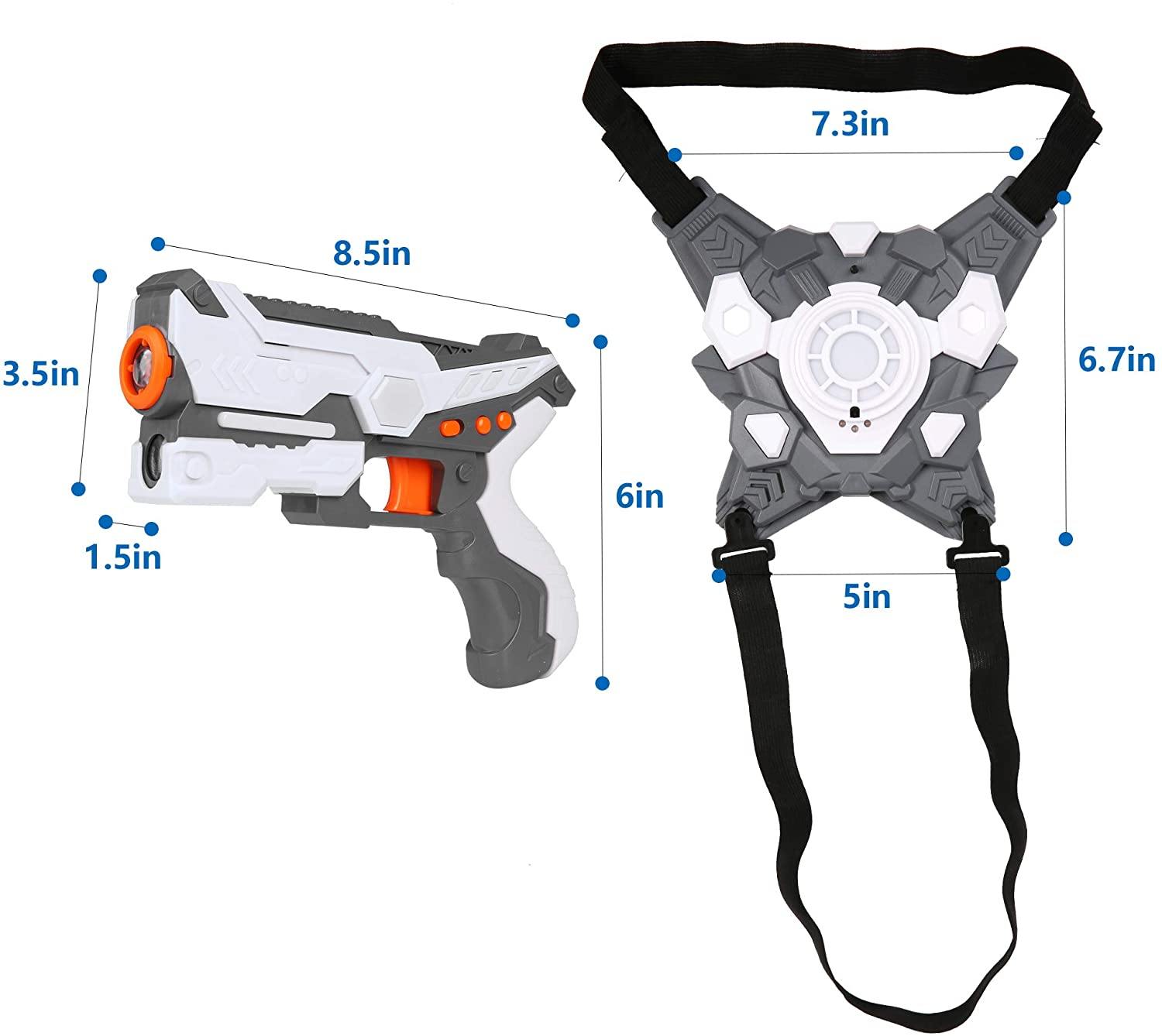 Kids Toys Gun with Vest for Boys Girls Target Shooting Game Toy, Indoor Outdoor Practice Aiming for 1-Player +, Grey - Bosonshop